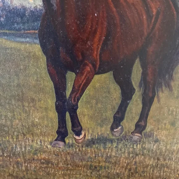 Hand Painted Art Antique Oil Painting Portrait horse on canvas - Picture 10 of 13